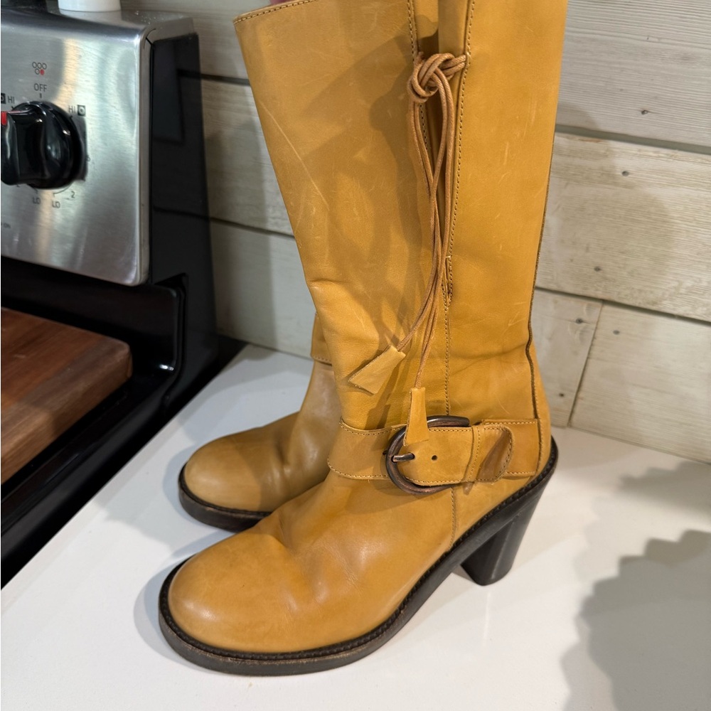 Donald J. Pliner Mustard Heeled Boots